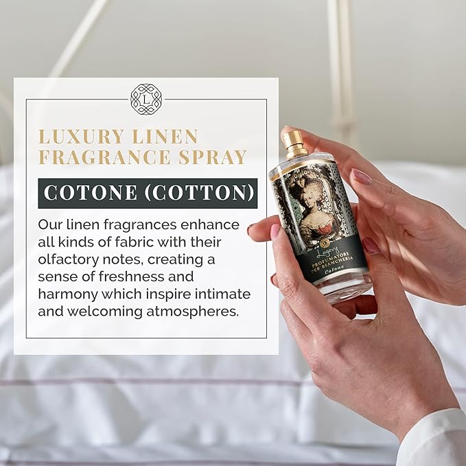 Logevy Firenze 1965 Cotone – Linen Fragrance Spray for Cotton Fabric from Master Perfumer in Italy with Floral &amp Woody Notes to Luxuriously freshen sheets cushions curtains clothing &amp more