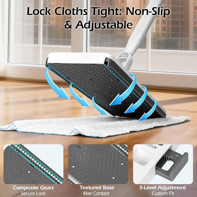 MASTERTOP Disposable Dust Mop with Mini Sweeper Mop2-in-1 Disposable Mop with 47 Long HandleMicrofiber Mops for Floor CleaningNo-Touch Multi Surface Floor Cleaning