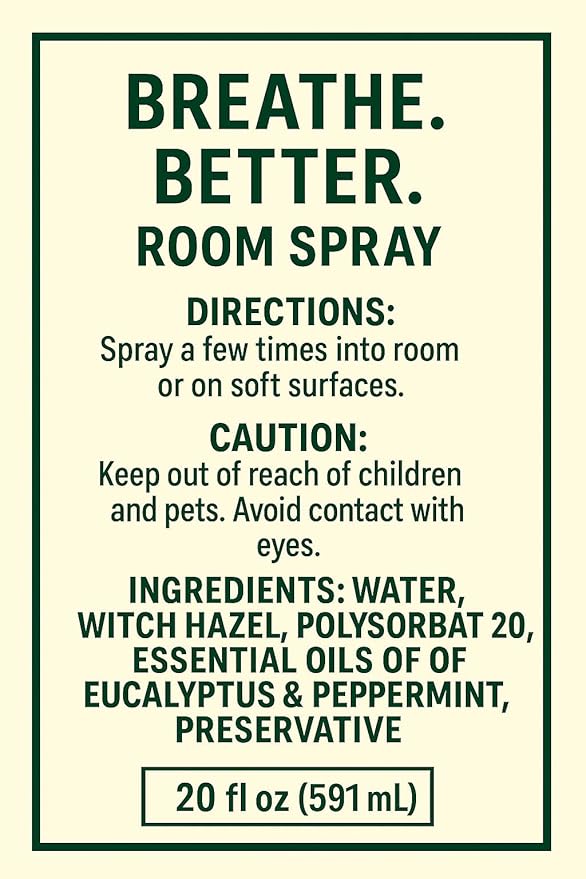 Breathe. Better.™ Eucalyptus &amp Peppermint Room Mist – Home Fragrance – Odor Eliminator + Air Freshener - 20 oz