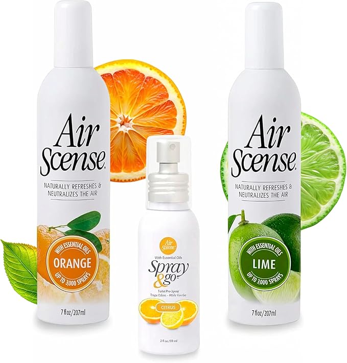 Air Scense Essential Oil Air Freshener Non-Aerosol 7 Ounce 3 Pack (Citrus Bundle)