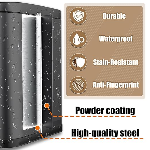 Dog Poop Trash Can Outside with Odor Control Lid &amp Step Pedal 3.2Gal Stainless Steel Outdoor Trash Can Waterproof Dog Waste Container - Includes 3 Carbon Filters &amp Bin Bag Holder