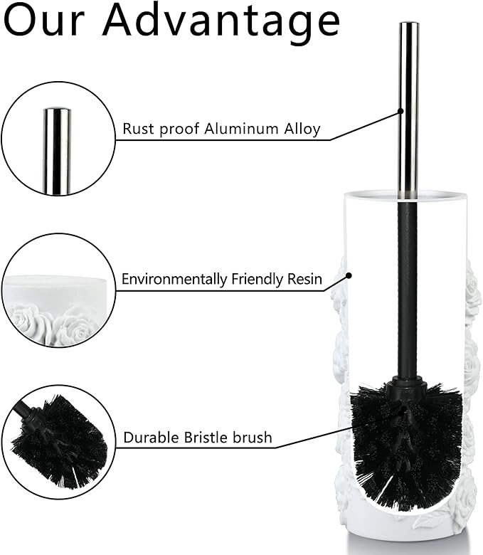Toilet Brush and Holder Set for Bathroom Stylish and Durable Cleaning Tool with Modern Design Compact for Efficient Cleaning
