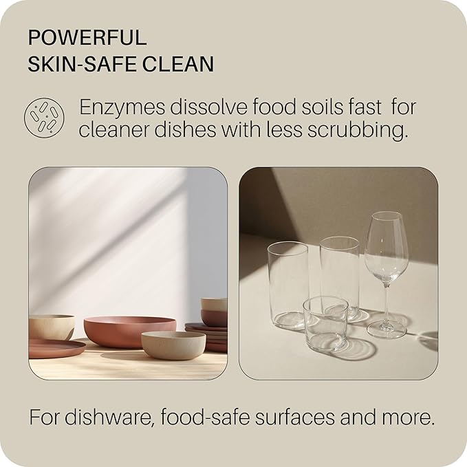 Everneat Concentrated Dish Soap - Purify | Eucalyptus Peppermint Tea Tree &amp Lemon Scent | Plant-Based Formula | Eco-Friendly Refillable Glass Bottle
