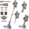 Cordless Vacuum Cleaner 30Kpa Vacuum Cleaners for Home Stick Vacuum with LED Display 2 Roller Brushes for Anti-Tangle &amp Hard Floor 6 in 1 Lightweight Vacuum for Hard Floors Carpet Pet Hair