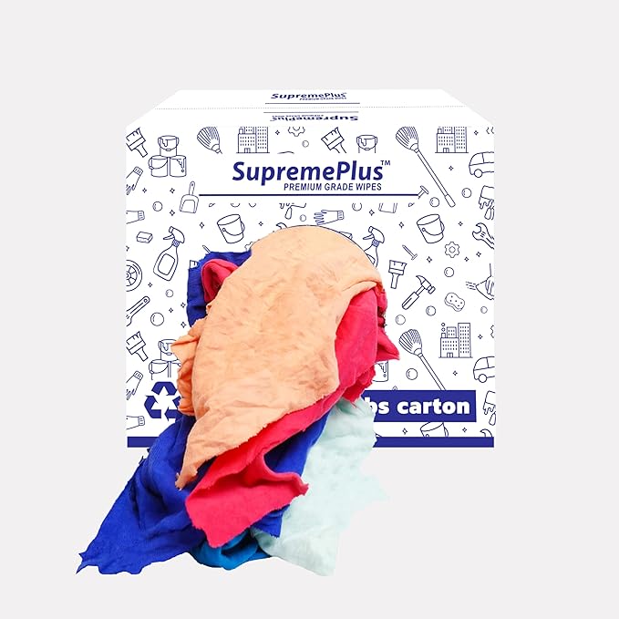 Recycled Color T-Shirt Cleaning Rags (600 lbs. Pallet 60x10 lbs Box) in Box Color Cotton Rags Perfect for Housing &amp Workshop Tasks Elevate Your Cleaning Routine!