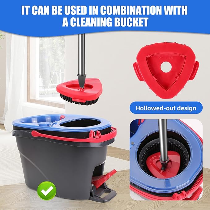 Microfiber Spin Mopping Refills Head for Oceda RinseClean 2-Tank System1 Gray Mop Scrub Brush + 1 Mops Base + 6 Pack Easy Cleaning Mop Heads Replacements