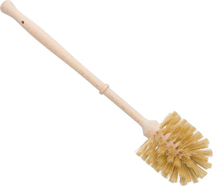 Redecker Union Fiber Toilet Brush with Untreated Beechwood Handle 14-1/2 Inches Made in Germany