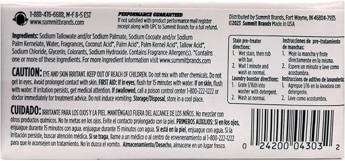 Zout Fels-Naptha Laundry Bar &amp Stain Remover &amp Pre-treater 5 Ounce Pack of 10