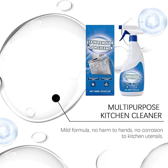 Multi-Surface Oil Stain Cleaner 300ml Spray Easy To Use Suitable For Kitchen Stove Household Cleaning(2pcs)