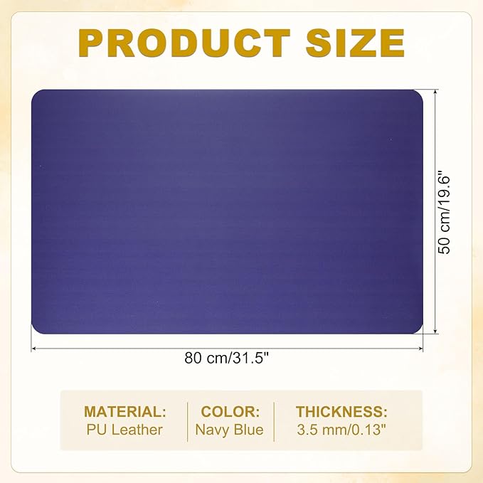 uxcell Dish Drying Mat for Kitchen Counter 31.5 x 19.6 Dish Drying Pad Navy Blue