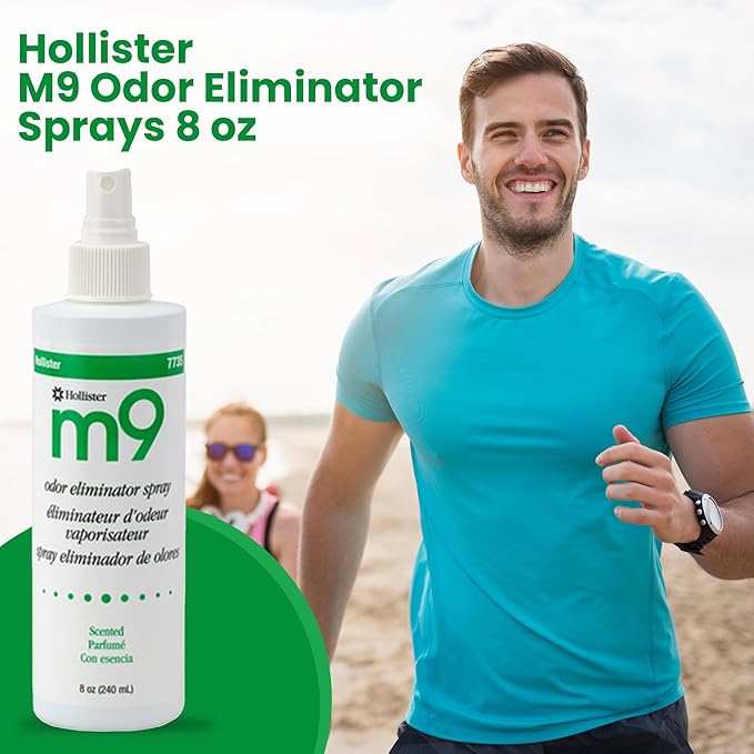 Hollister 7735 m9 Odor Eliminator Spray Green Apple Scent 8 oz Bottle 6 Pack – Ostomy Spray Ostomy Supplies Odor Neutralizer