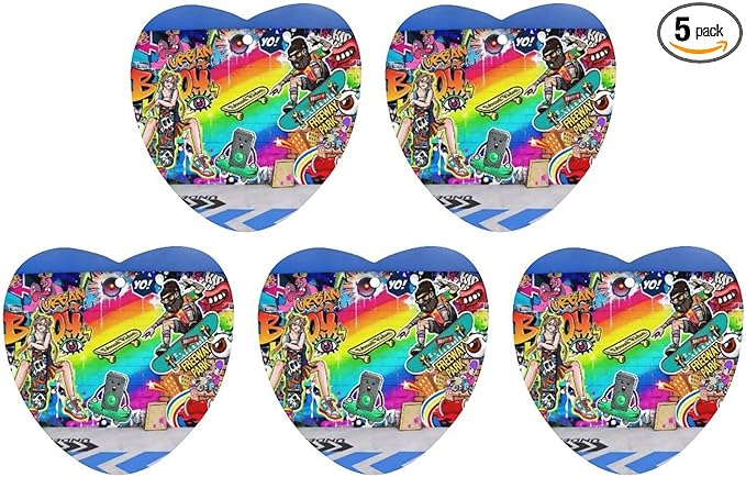 5PCS Car Air Freshener Hanging Personalized Double Sided Urban Graffiti Car Fresheners Long Lasting New Cars Scents Cute Automotive Freshies for Closets Drawers (tea)