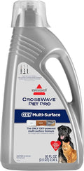 Bissell CrossWave PET PRO OXY Multi-Surface Formula 4019G 80 oz Removes Stuck-On Stains like Dirt Grease and Grime from Sealed Hard Floors and Grout Patented Odor Elimation Technology