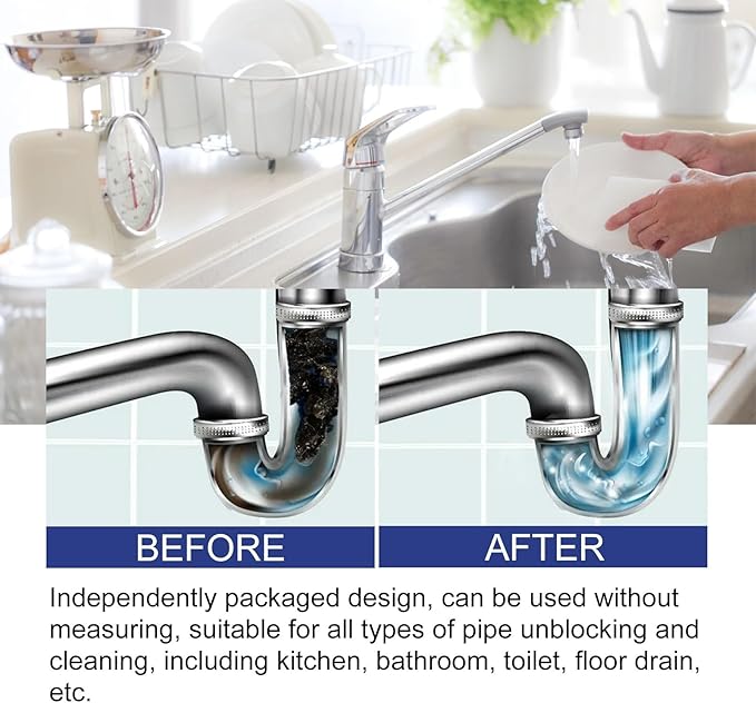 Pipe Drain Unblocker for Kitchen &amp Bathroom - Odor Eliminator Clog Remover Grease Dissolver(1PCS)