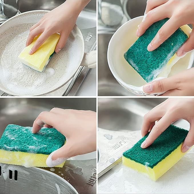 Individually Wrapped Sponges 78 Pack Sponges Individually Wrapped for Home Kitchen Scrub Dish Dishes Dishwashing Cleaning Non Scratch Scrubber Sink Bulk Case Small Mini -(1.18inches/3cm)
