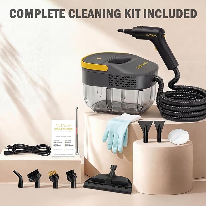 Steam Cleaner for Home 1600W Handheld Steamer for Cleaning with 1.69QT Tank High Temp Pressurized Steam Cleaner with 15 Accessories for Grout Tile Floor Couch Car Detailing