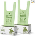 SUPERBIO 13 Gallon Handle Tie Compostable Food Waste Bags 30 Count 2 Pack ASTM D6400 BPI and OK compost INDUSTRIAL 49.2L 0.87 Mil