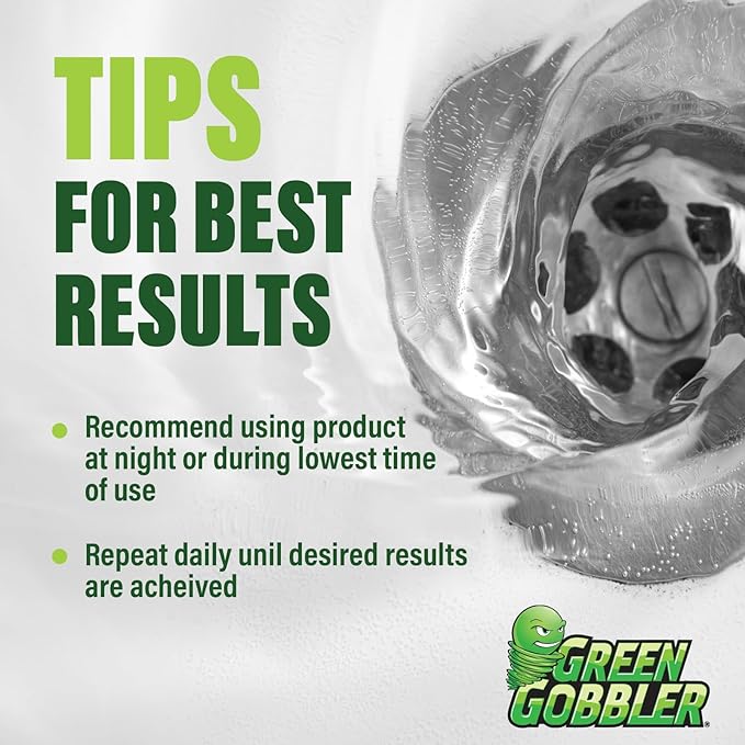 Green Gobbler Fruit Fly Killer+ - Kills Fruit Flies Drain Flies &amp Sewer Flies Gel Treatment for Use in Sinks &amp Pipes - Safe for Septic Systems 32oz - Up to 8 USES (2 Pack)