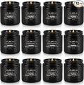 Scented Candle Set 12 PackBlack Candle for Home Scented Odor Eliminating Stress Relief Long Lasting Soy Wax Gift Set
