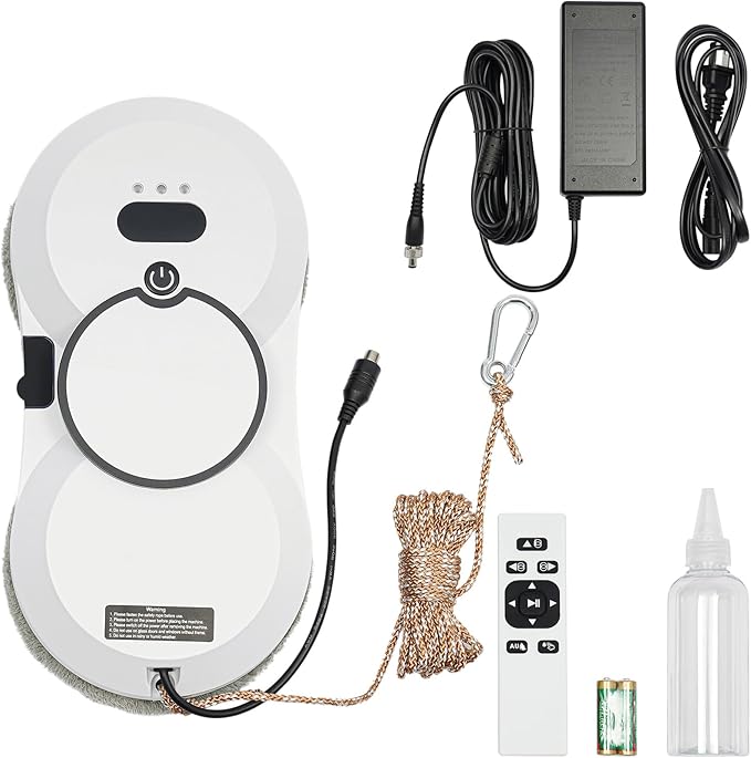 Window Cleaner Robot Window Cleaning Robot with Water Spray Automatic Cleaning with Intelligent Path Planning 2800Pa Suction PowerEdge Detection Technology Remote Control Robot Window Cleaner