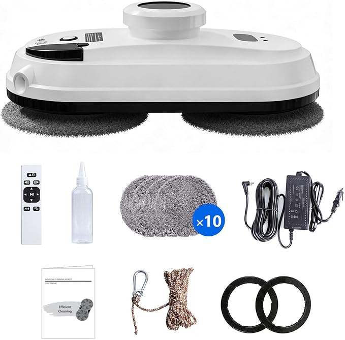 Window Cleaning Robot with Tuya APP Control Ultrasonic 5600PA Auto Water Glass Cleaning Automatic Smart Robot CleanerWindow Vacuum Cleaner with Control Windows