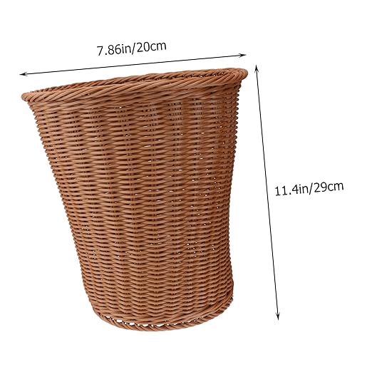 Rattan Woven Trash Can Household Wastebasket for Living Bedroom Office Multipurpose Storage Basket Without Lid Random Color Random Color