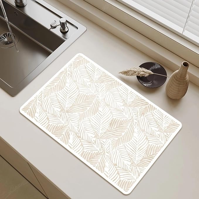 Dish Drying Mat - Coffee Mat Coffee Maker Mat for Countertops Absorbent Dish Drying Mat for Kitchen Counter Under Coffee Expresso Maker Coffee Machine Dish Rack (1020''×24'')