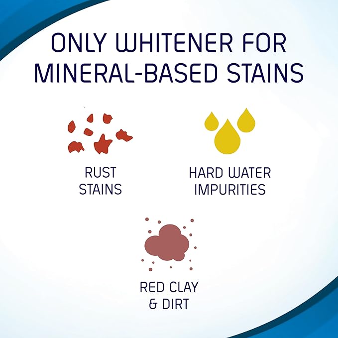 OUT White Brite Laundry Whitener Powder Stain Remover Detergent Booster for Clothes Removes Red Clay and Rust Stains on White Clothing and Uniforms