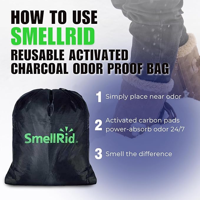SMELLRID Activated Carbon Odor Eliminator Pouch – Neutralizes Odors in Closets