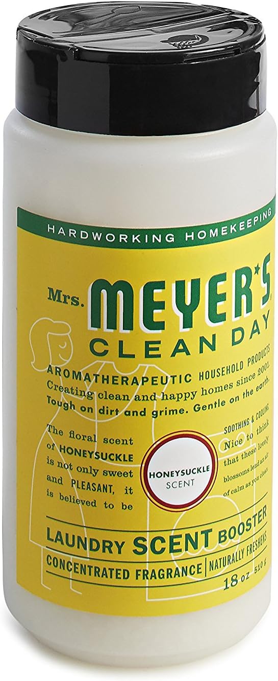 MRS. MEYER'S CLEAN DAY Laundry Booster Pair with Liquid Laundry Detergent Or Detergent Pods Honeysuckle 18 oz