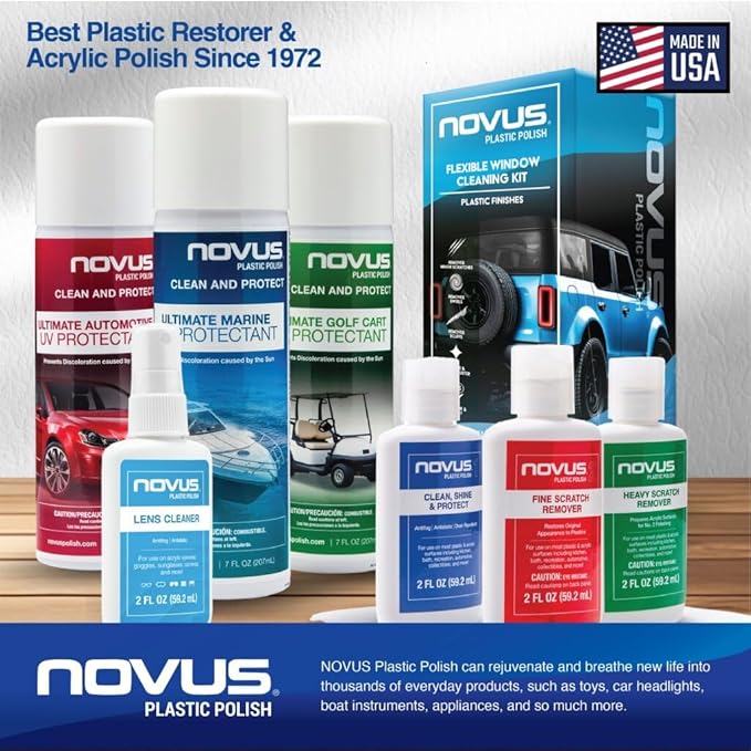 NOVUS 1802 | Glass Cleaner Spray | Powerful Foaming Glass Cleaner Streak-Free Shine for Home and Auto | Safe for All Glass Surfaces | 19 Ounces (12 Pack)