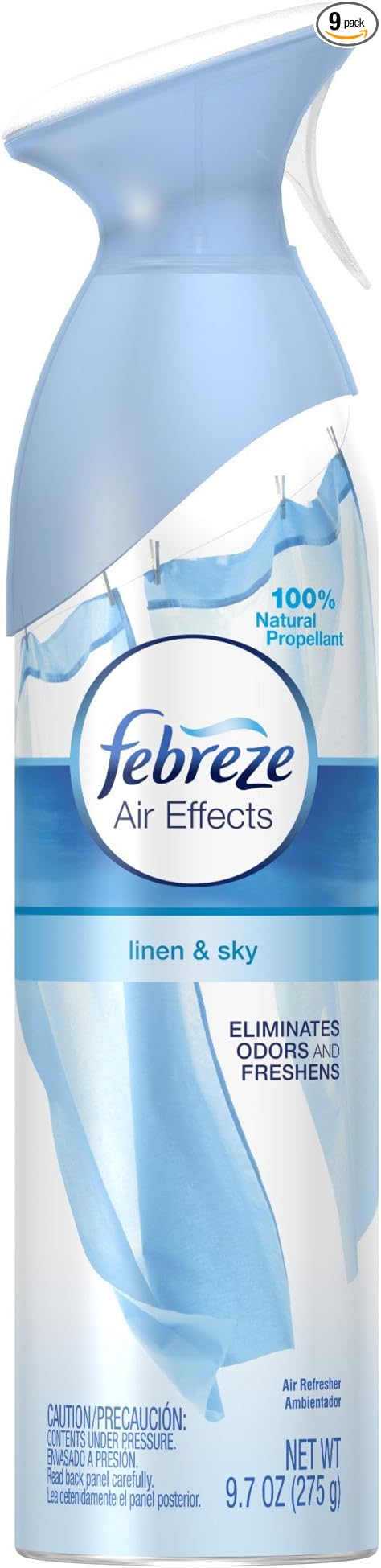 Febreze Air Freshener Air Effects Linen &amp Sky Air Freshener (1 Count 9.7 oz) (Pack of 9)