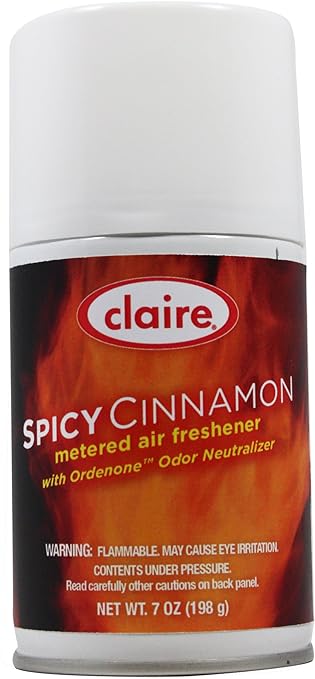 Claire C-122 7 Oz. Spicy Cinnamon Metered Air Freshener Aerosol Can (Case of 12)