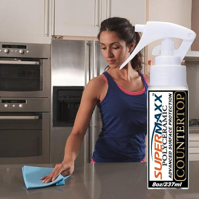 SUPERMAXX Countertop Ceramic Sealer &amp Polish Spray 8 oz for Kitchen Bathroom Stainless Appliances