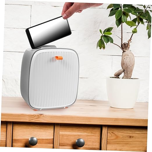 Luxshiny Compact Mini Desktop Trash Can Space-Saving Waste Basket for Vanity Office Use Removable Hidden Basket Design for Spaces and Tabletops