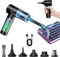 REIKIYA Car Vacuum Cleaner Portable Cordless 14000PA Compressed Air Duster 150000RPM Blower for Keyboard Computer Cleaning with LED Light&amp 7800mAh Battery Inflator Pump for Balls Inflatable Mattr