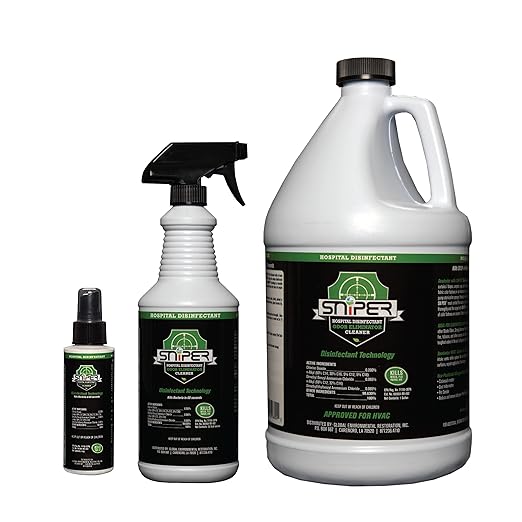 SNiPER Hospital Disinfectant Odor Eliminator &amp All-Purpose Cleaner Set of 4 Ounce Spray 32 Ounce Spray and 1 Gallon Bottle