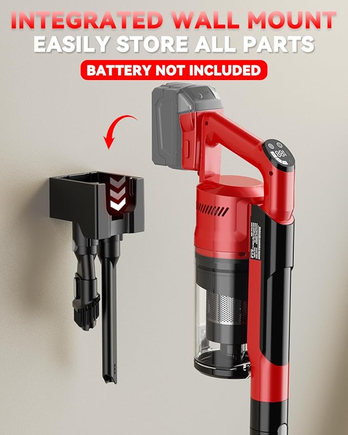350W Cordless Vacuum Cleaner for Milwaukee M18 Battery 35kPa Brushless Lightweight Stick Vacuum with 3 Mode Suction 6 in 1 Stick Vacuum Cleaner with HEPA for Floor Carpet Car Battery Not Included