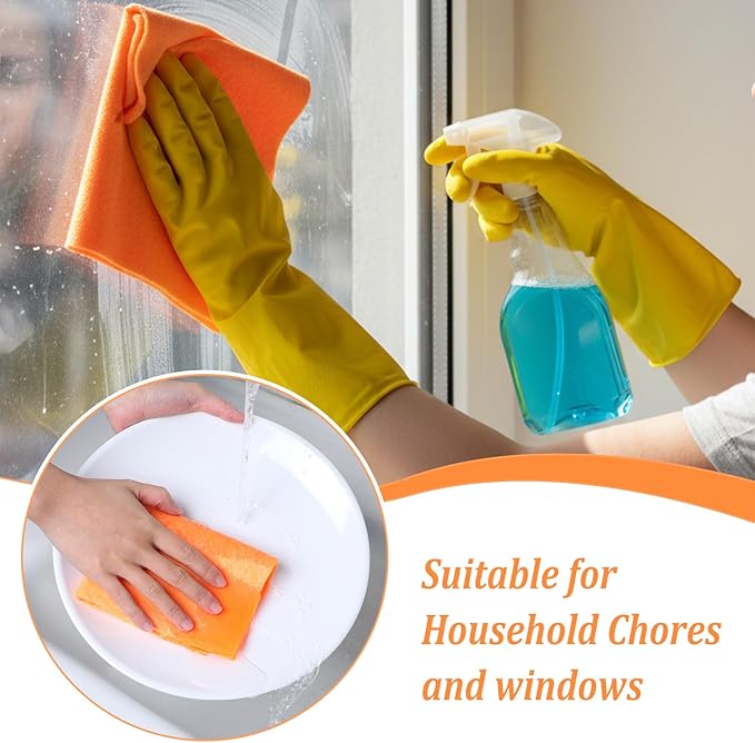 10 Pack Shammy Cloths 27 X 20 Inch Extra Large Absorbent Cleaning Towels Reusable Multi Purpose Chamois for Car Drying Home Kitchen Bathroom and Pet Machine Washable and Scratch Free Orange