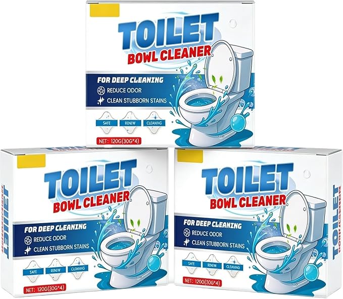 Household Toilet Cleaning Powder Gentle Stain Dissolving Reduces Odors 120g Compact Size(3pcs)