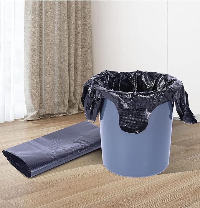 200 Counts Kitchen Garbage Bags 4 Gallon Black Trash Bags with Handles 1.8mil Thick Contractor Bags Picnic Kitchen Daily Use Bedroom Waste Bin Garbage Bags Bulk Bags