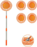 360° Rotatable Adjustable Cleaning Mop - 2022 New Extendable Wall Cleaning Mop Long Handle Microfiber Spin Mop Easy Cleaning Spin Mop Head Replacement Ceiling Window (with 4 Mop Heads)