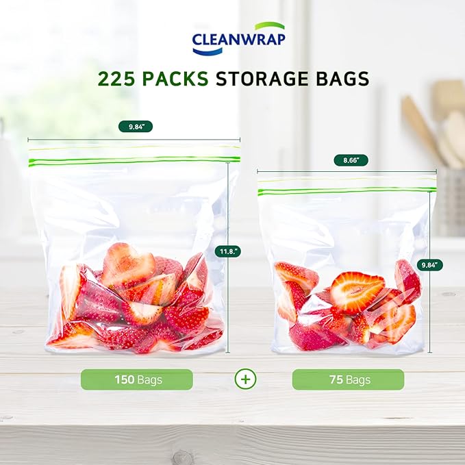 CleanWrap Complete Hygiene Solution - 1000 Pieces of Premium LDPE Disposable Gloves and 225 Zipper Bags