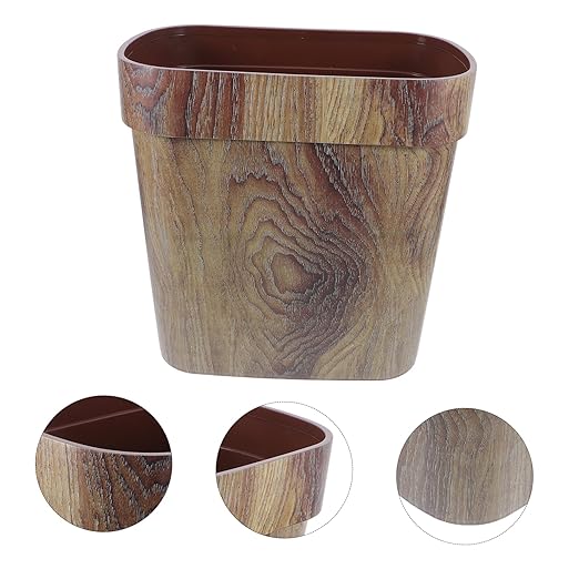 IMIKEYA Marble Pattern Plastic Wastebasket Lidless Garbage Bin with Stable Ring Structure for Kitchen Bathroom Easy to Clean and Design