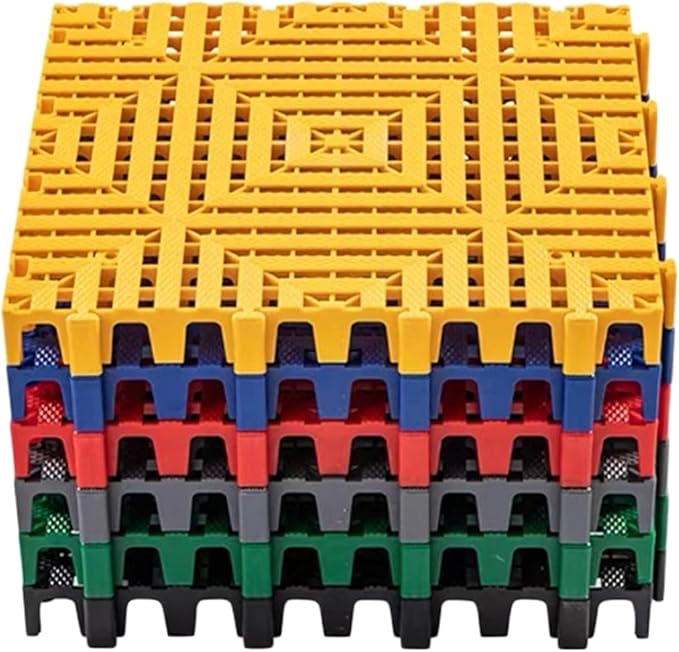 Trench Drainage GrateDrain Covers OutdoorInterlocking Floor TilesModular Multicolor 40x40x4cm Multiple Pcs(Yellow4 pieces)