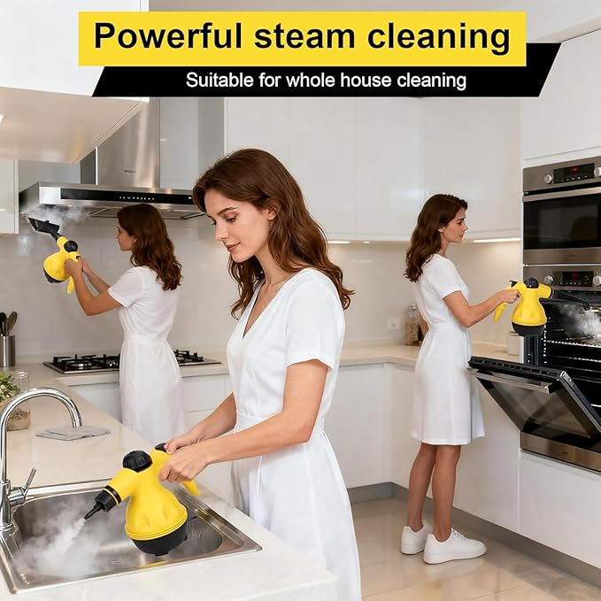 Handheld Steam Cleaner for Home Powerful Pressurized Steam Cleaner Natural Steamer for Cleaning Car Bathroom Shower Upholstery Grout Window Grease