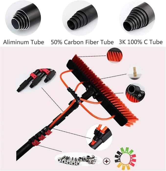 Window Cleaning Telescopic Brush 3.6-11m Water Fed Telescopic Brush/Extendable Cleaner Conservatory Roof Suitable for Photovoltaic Panel CleaningTrucks Windows