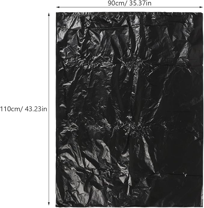 Plastic Trash Bags Roll 25pcs Large Size 90x110cm Thick 2.5mil Recyclable Unscented for Home Office