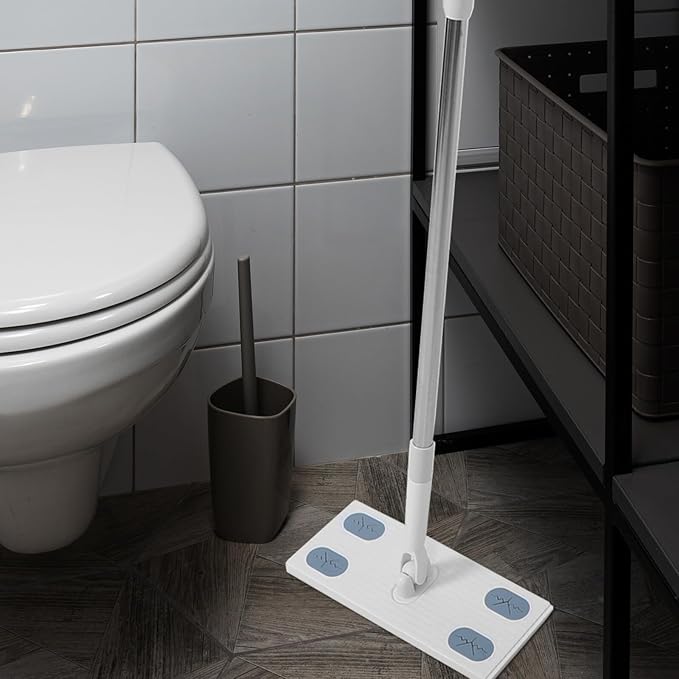 Household Dust Mop with Detachable Flat Head No-wash Handheld Electrostatic Floor Cleaning Mop Telescopic Handle for Dry Dust Removal Suitable for Home and Bathroom Use