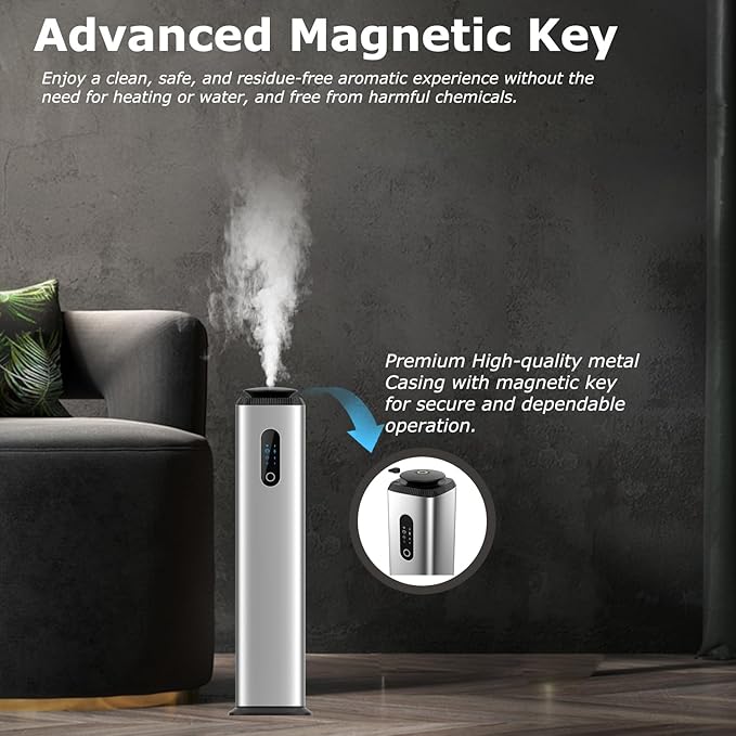1000ML- Tower Hotel Scent Diffuser with WiFi App Control for Whole House - Commercial Diffuser Machine Cover 10000 Sq Ft - Scent Air Machine &amp Waterless Essential Oil Diffuser for Large Room - Sil